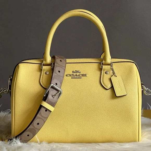 💰SOLD - CH322 - Coach Rowan Satchel with Signature Canvas Detail - Picture 2 of 12
